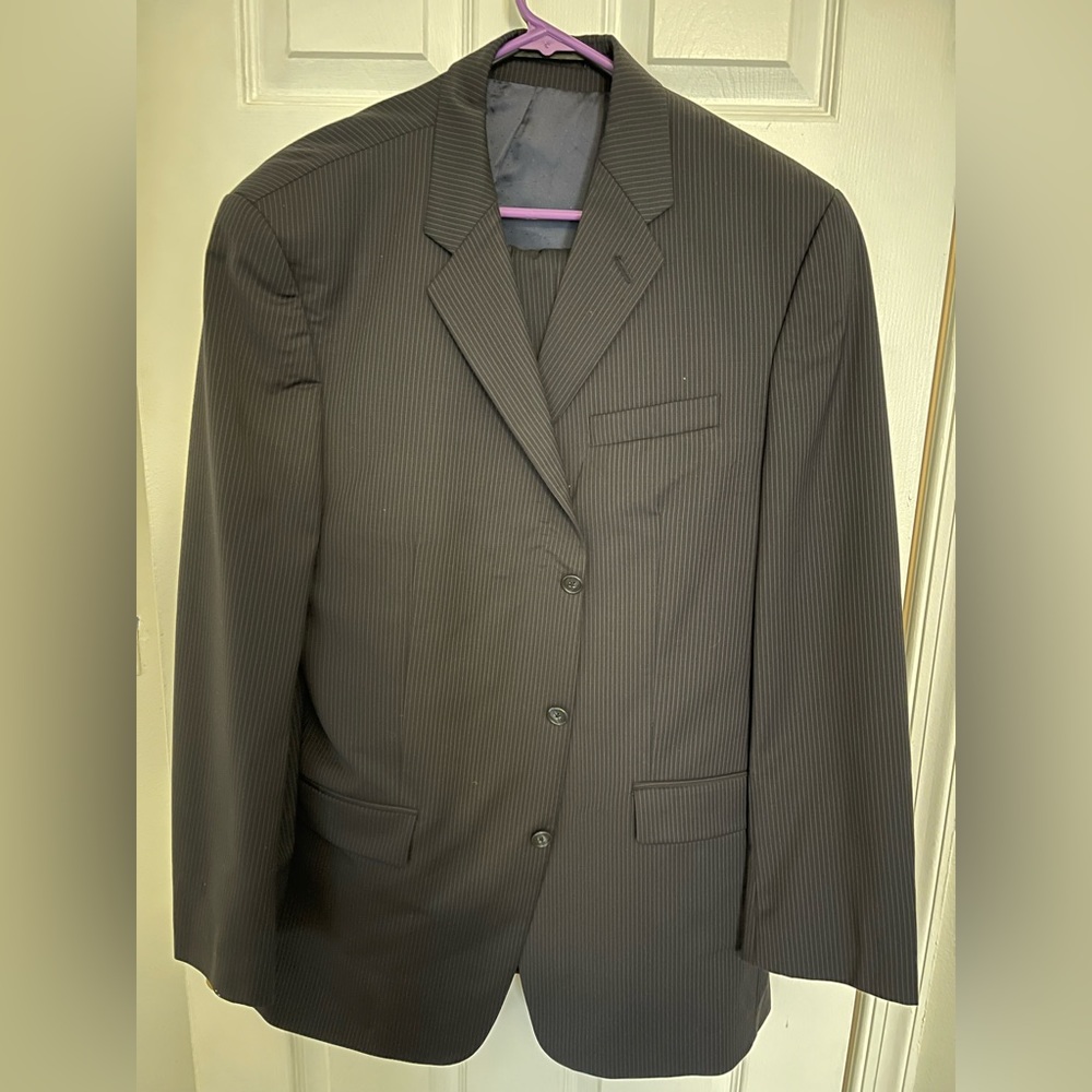 Calvin Klein Navy Blue pinstripe suit